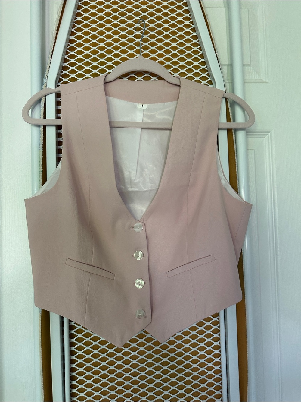 Blush Pink Button-Front Vest